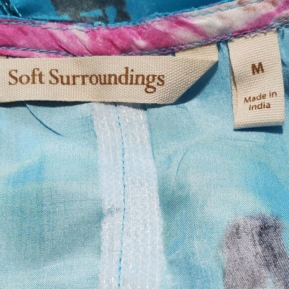 Soft Surroundings Curacao Tie Dye 100% Silk Tunic Top - Picture 5 of 6